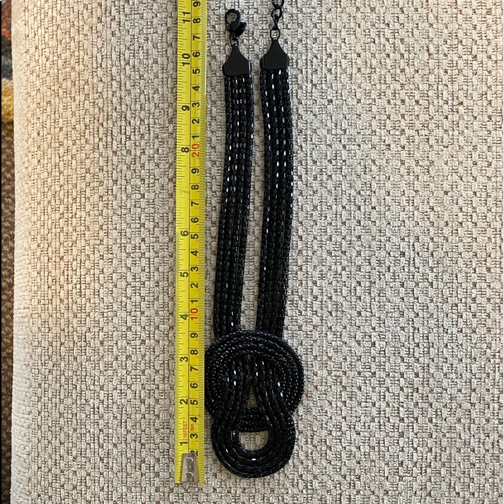 Express Black Knot Metallic Statement Necklace - image 4